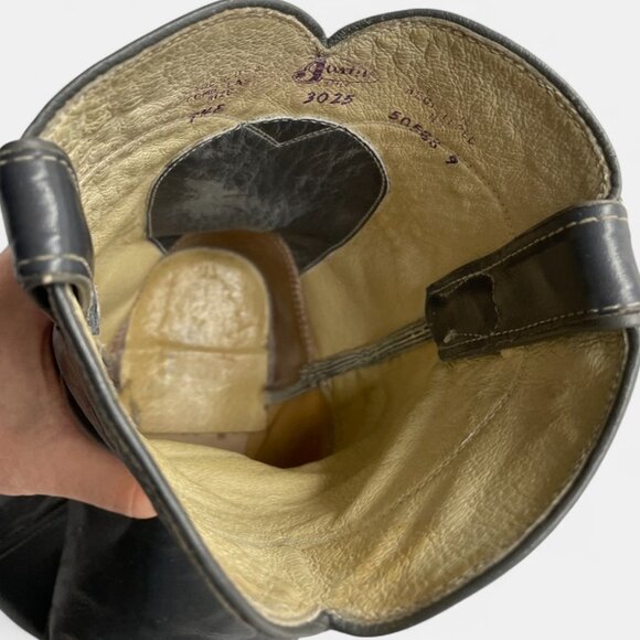 Justin Boots 7.5 E Men's Gray Leather Western Roper Riding Cowboy Work Biker - Picture 10 of 14